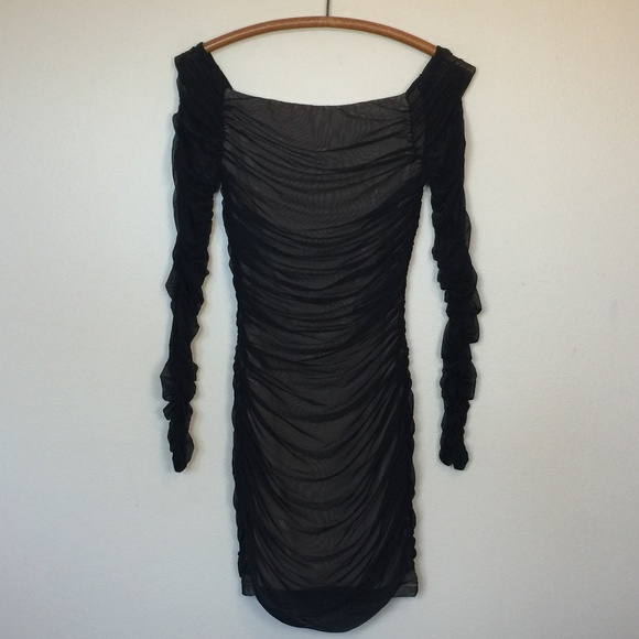 black sheer bodycon dress